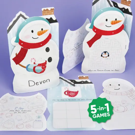 Big Dot of Happiness Snowman Activity Books, Holiday Games for Kids,&nbsp;5-in-1 Holiday Game Bundle, Set of 10 {1}