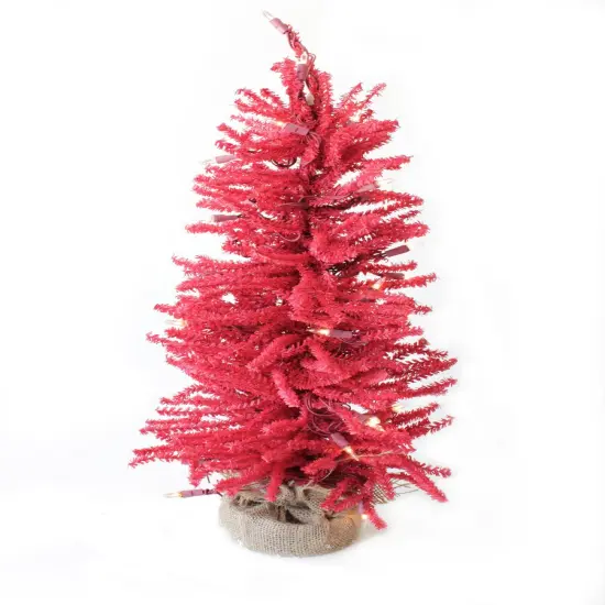 2' Pre-Lit Tabletop Tree with Burlap Base BROWN {5}