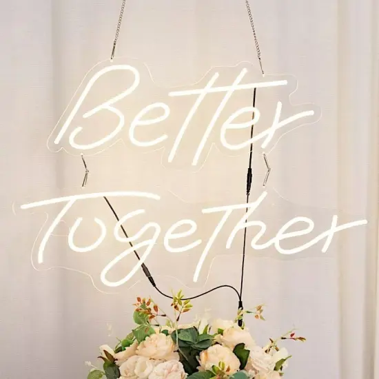 32" Warm White Better Together Sign LED Backdrop Hanging Wall Decor Party {1}