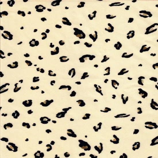 1 Yard Twill Animal/Leopard Print Fabric, 58/59" Wide Polyester Spandex Blend BEIGE {4}