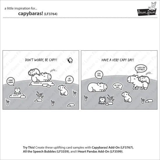 Lawn Fawn Clear Stamps 4"X6"-Capybaras! {7}