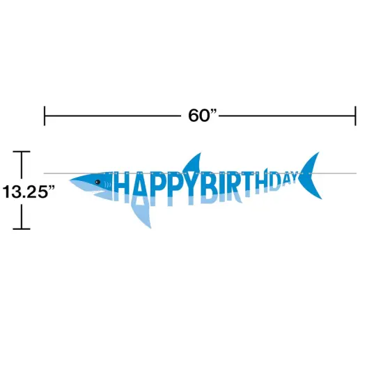 Shark Party Birthday Banner - 1ct {2}