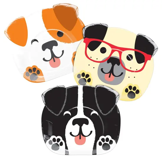Creative Converting SHAPED PLATE 9" ASSORTED DOGS, 0.5x8.75x7.7inc, Multicolor {1}