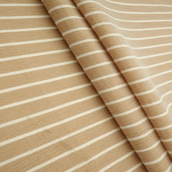 1 Yard Crinkle Stripe Fabric 58/59&Prime; Wide Polyester Spandex Blend DENIM {4}