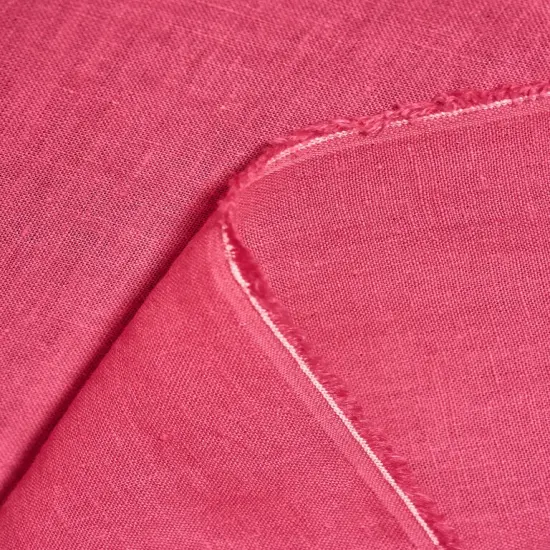 1 Yard Hot Pink Softened Linen Fabric, Lightweight Solid 62 Inches Wide for Apparel and Crafting {6}