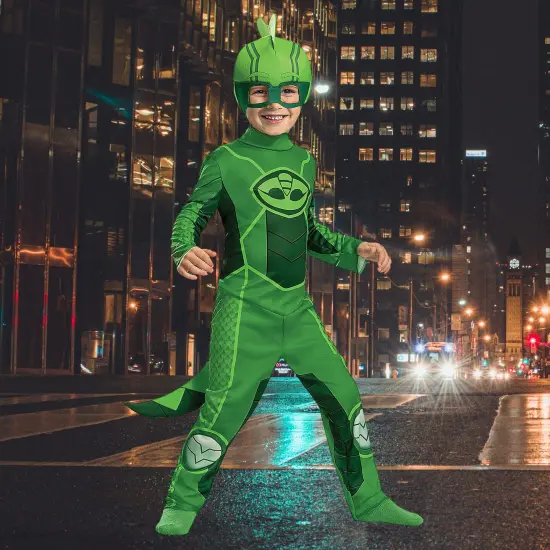 Toddler Classic Megasuit PJ Masks Gekko Costume Green Jumpsuit {2}