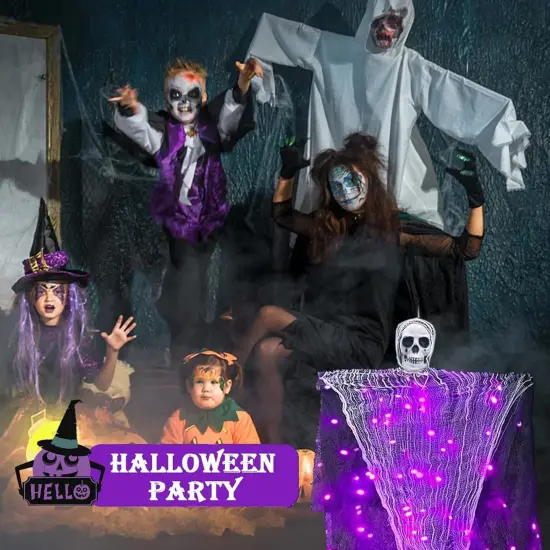 2 Pack Hanging Light Ghost Spooky Skeletons Decor Supplies {3}