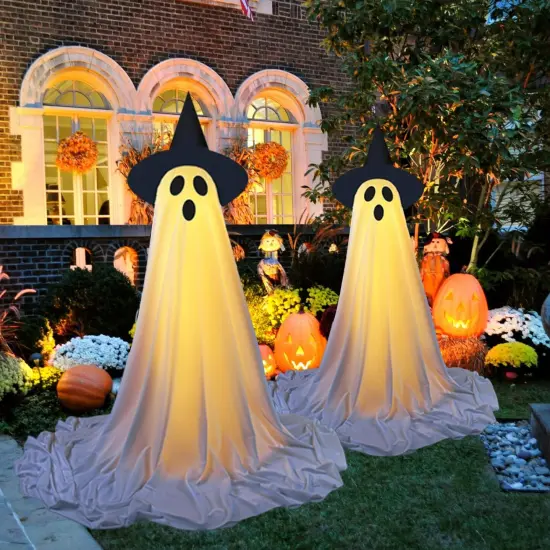 Spooky Ghost with Remote Control Colorful String Lights {4}