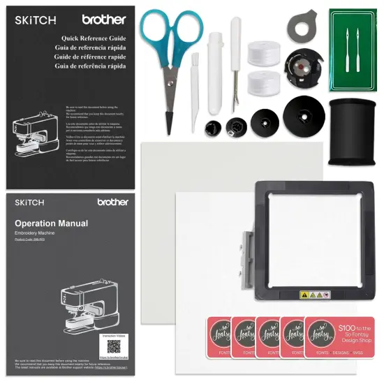 Brother Skitch PP1 4" x 4" Embroidery Machine with 80 Spools Thread Bundles {4}