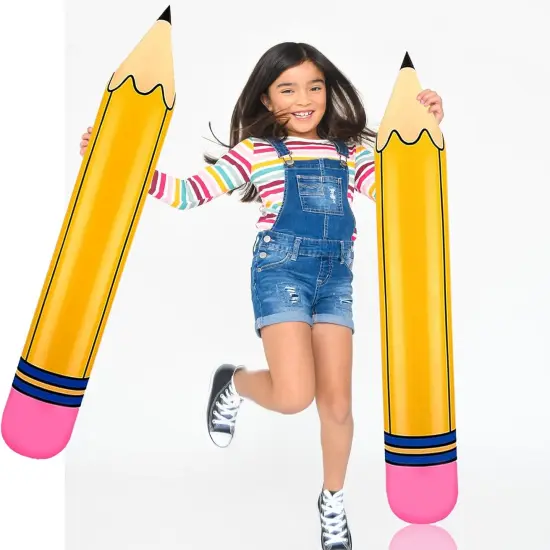 Yellow Pencil Balloons 5pcs Back to School Foil Balloon - 28'' Giant Pencil {1}