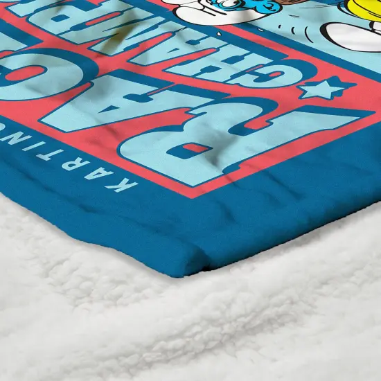 Smurfs Silk Touch Sherpa Throw Blanket Smurf Racing {5}