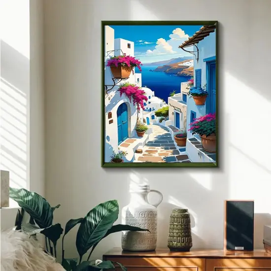 Sunset Santorini Paint by Numbers Kit for Adults (16x20 inch) {5}