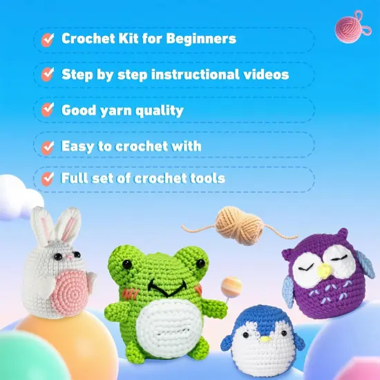 Animal Knitting Crochet Kit for Beginners {4}