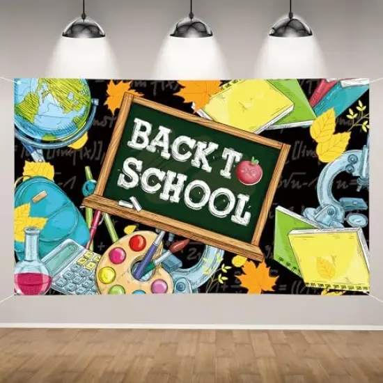 Welcome Back to School Photo Backdrop Back to School Banner {1}