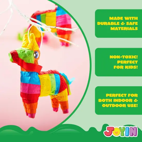 Cinco De Mayo 8 pcs Mini Donkey Pinatas 5.7"x7.5" Rainbow Color for Fun Fiesta Taco Party Supplies, Luau Event Photo Props, Mexican Theme Decoration, Carnivals Festivals, Taco Tuesday Event {4}