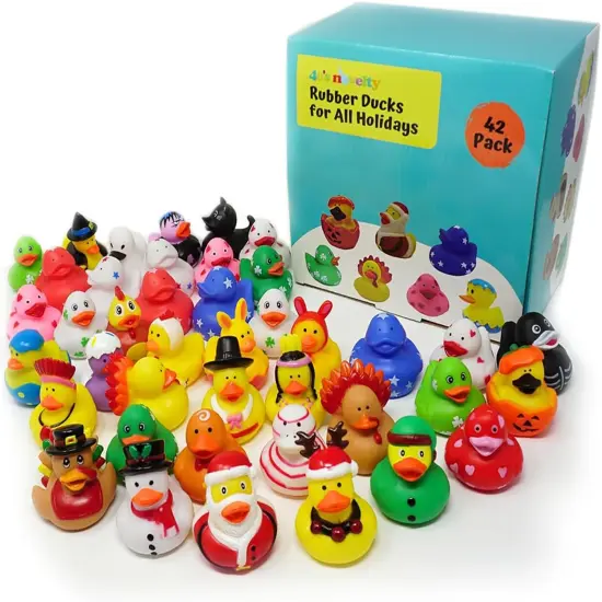 4E Novelty- Holiday Rubber Ducks 42 Pack - Squishy toys, rubber ducks jeep ducking, bath fun & gifts for all ages. {2}
