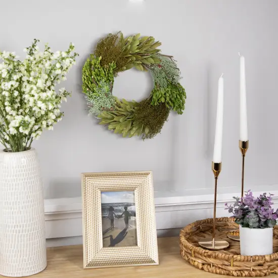 Northlight Cedar, Succulent and Day Grass Artificial Spring Wreath, Green -14-Inch {4}