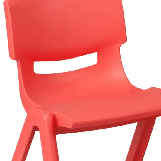 Emma and Oliver 23.625"W x 47.25"L Rectangular Plastic Height Adjustable Activity Table Set with 6 Chairs Blue {12}