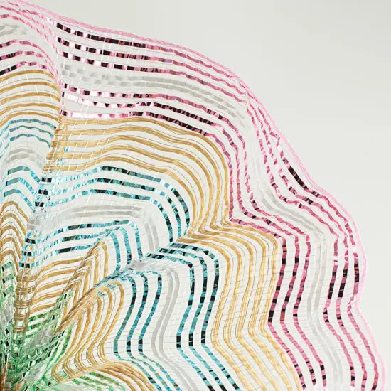 10" Metallic Easter Stripes Burlap Mesh Ribbon {2}