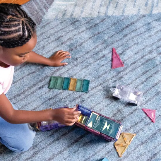 Connetix Colorful Magnetic Tiles Transport Pack - 50 Pieces {6}