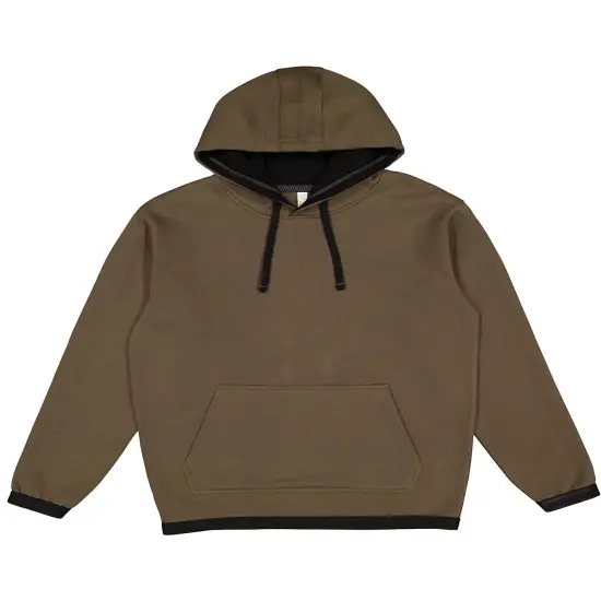 LAt&reg; Adult Statement Fleece Pullover Hoodie MILTARY GRN/ BLK {1}