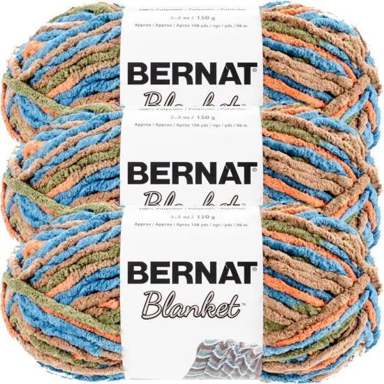 Bernat Blanket Cozy Cabin Yarn - 3 Pack of 150g/5.3oz - Polyester - 6 Super Bulky - 108 Yards - Knitting/Crochet {1}