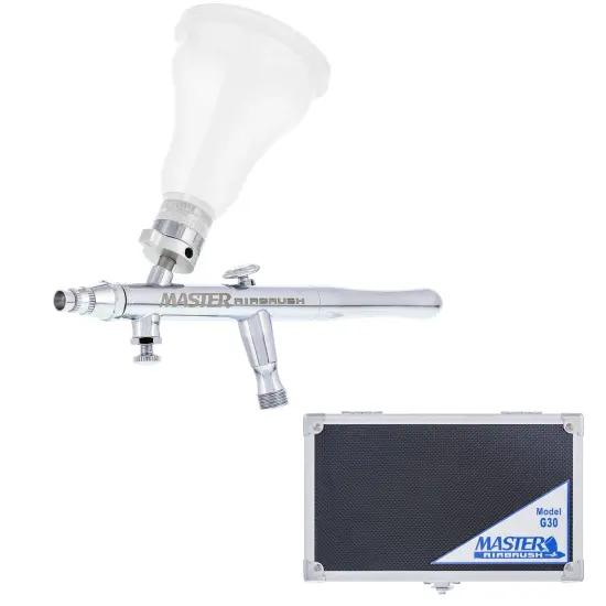 Master Hi-Flow G30 All-Purpose Precision Dual-Action Gravity Feed Airbrush with 0.5 mm Tip & 4 Chamber Cup {1}