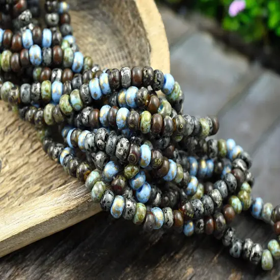 2/0 Aged Nyx Picasso Mix Seed Beads (19' Strand) {4}
