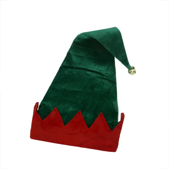 Northlight 22" Green and Red Unisex Adult Christmas Elf Hat Costume Accessory - One Size {3}