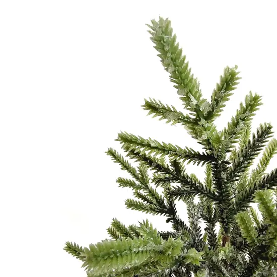 Northlight Frosted Ice Pine Artificial Christmas Tree with Jute Base - 16.5" Green {5}