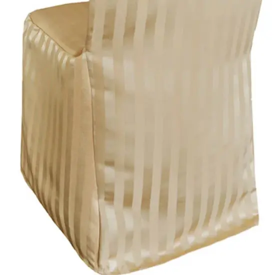 1 Piece Striped Jacquard Polyester Banquet Chair Cover Champagne Elegant Wedding Decor {3}
