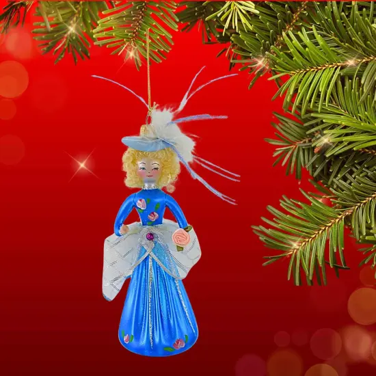Italian Ornaments 7.5 Inch Bonica Belle Rose Christmas Tree Ornament , Christmas Decor FashionistaDiva Lady Blue {4}