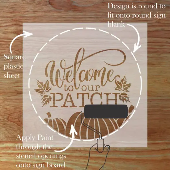 Welcome to our Patch Fall Round Sign Stencil | Sign Stencil | DIY Sign Stencil | Round Stencil | Designer Stencils | {3}
