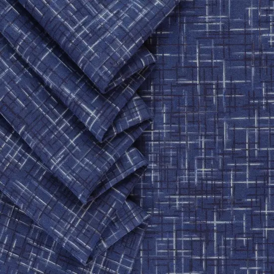 Mook Fabrics Linen Look Flannel Fabric [108 in. Wide] - By The Yard True Navy {1}
