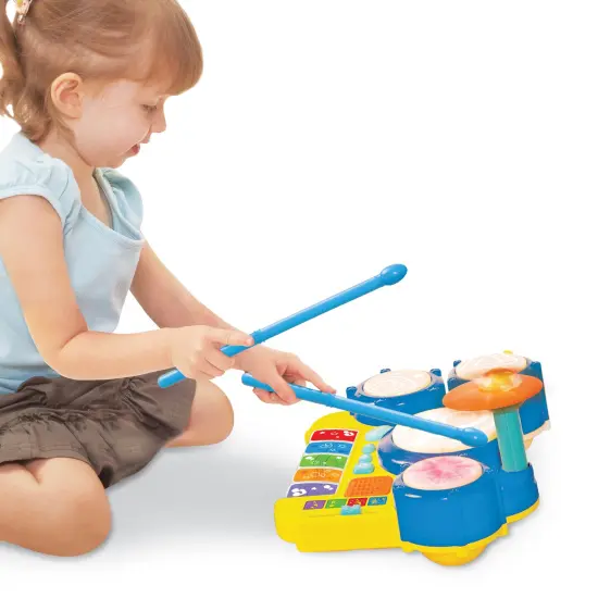 Collections Etc Boppin' Beats Colorful Drum Set and 5-Note Keyboard Toy {4}
