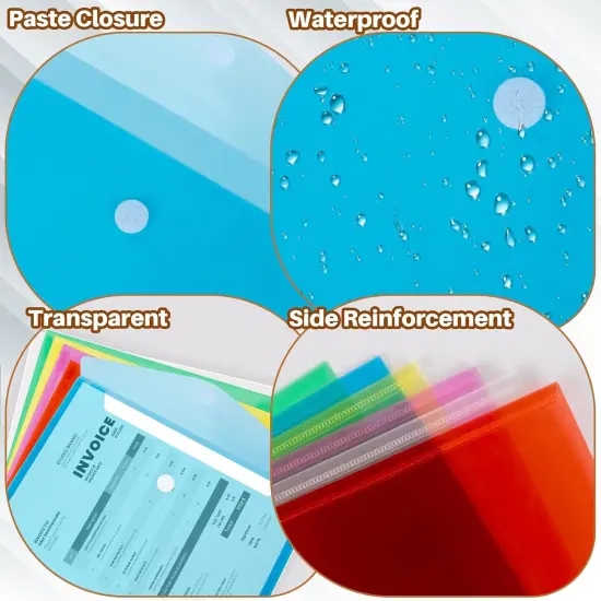 6 Pack Poly Plastic Envelope Folders {5}