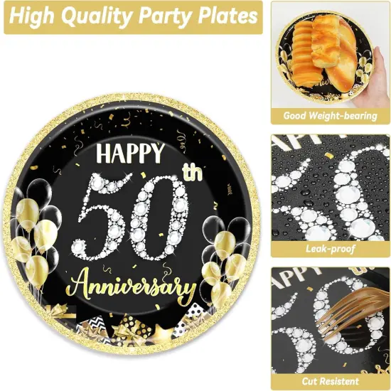 50 Guests 50th Anniversary Plates Napkins Party Supplies {2}