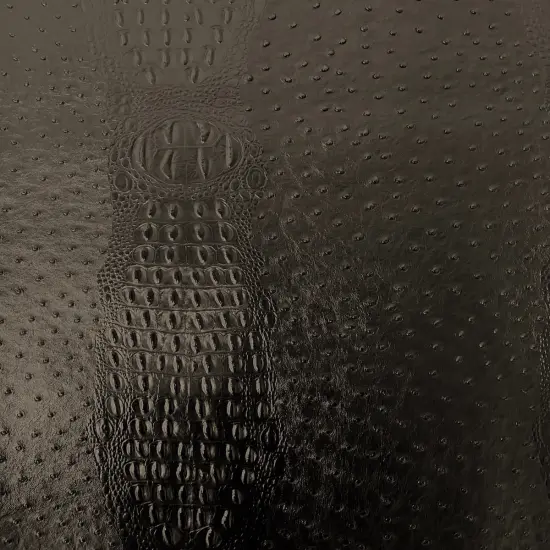 1 Yard Gatorich Faux Leather Vinyl Fabric 54/56" Width Black {1}