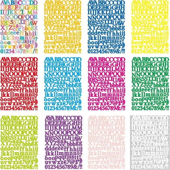 10 Sheets 1320 Alphabet Stickers Letter Sticker Vinyl Self-Adhesive Number {3}