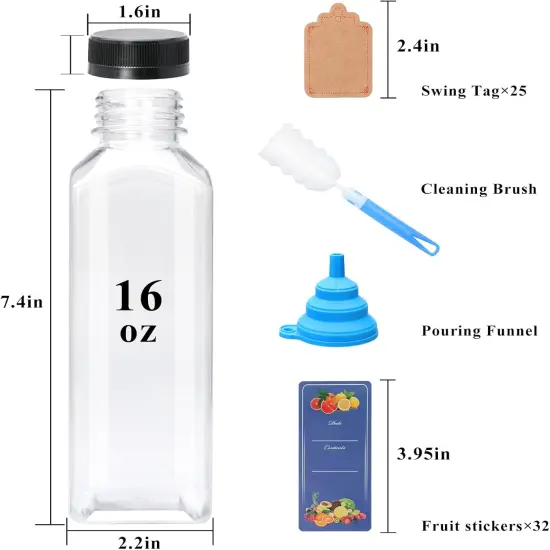 25pcs 16oz Juice Bottles with Lids {2}