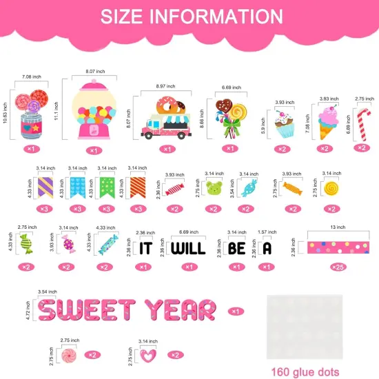 Classroom Candy Bulletin Board Decoration Set Sweet Candyland Cutouts Ice {4}