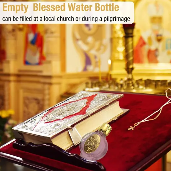 14 Pcs Small Glass Holy Water Bottle - Gold {5}