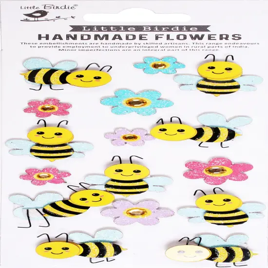 Little Birdie 3D Sticker Embellishment 16/Pkg-Bee Buzz {1}