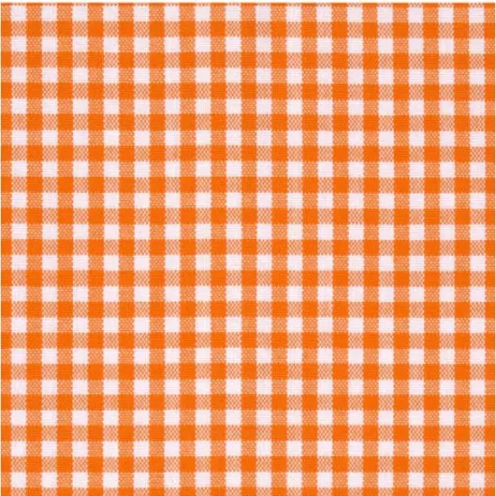 Easycare Gingham Large Orange Polyester Cotton Fabric by the Yard {1}