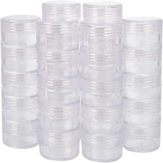 The Beadsmith Personality Case, Clear Plastic Bead Storage Case with 28 Removable and Stackable Jars, Includes 6 Screw top lids, Organizer Storage for Beads, Snap Lock Case for Jewelry and Crafts {4}