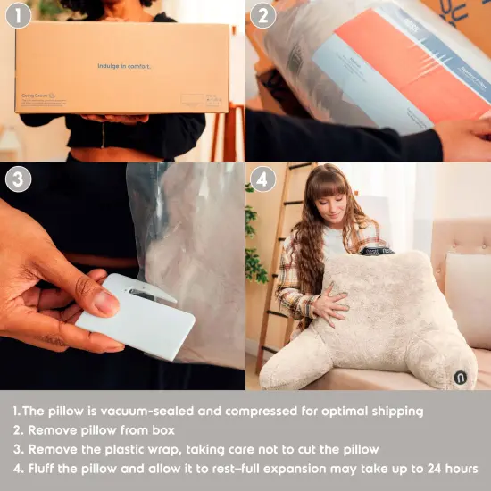 Nestl Fur Reading Pillow with Laptop Lap Desk Linen {4}