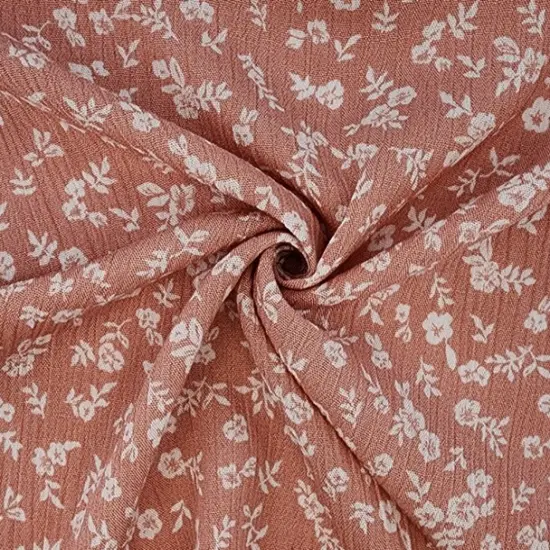 1 Yard Coral Cloud Rayon Crinkle Apparel Fabric Airy and Drapey, 50/52" Width {2}