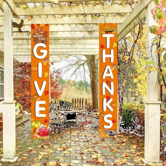 Hanging Banner Porch Sign Autumn Pumpkin {3}