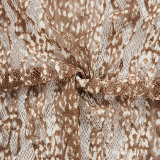 1 Yard Stretch Mocha Beige Lace Fabric, 58/60" Wide Soft Lightweight Material for Apparel & D&eacute;cor {1}