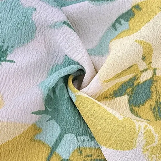 1 Yard Poly Bubble Textured Green Fabric 58/60" Wide, Lightweight & Crinkle Woven Material {1}